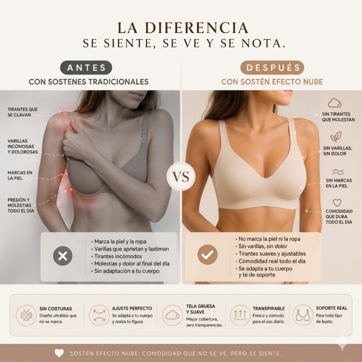 Sostén efecto nube ☁️✨Oferta Pack 2 Unidades